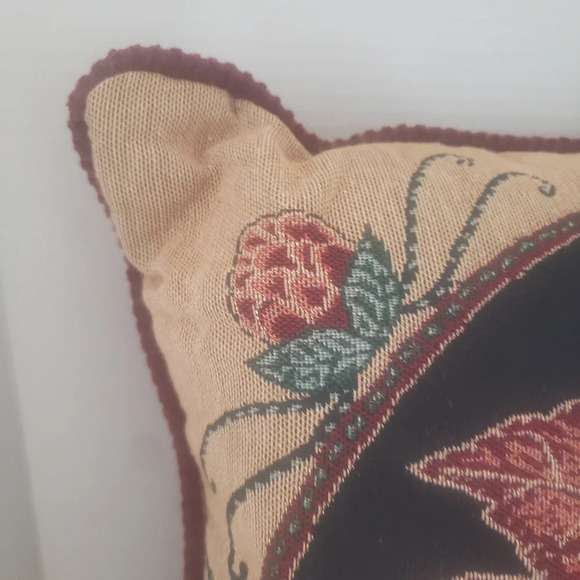 Fashion Christmas  Poinsettia Jacquard Tapestry Decorative Pillow. - Picture 5 of 7